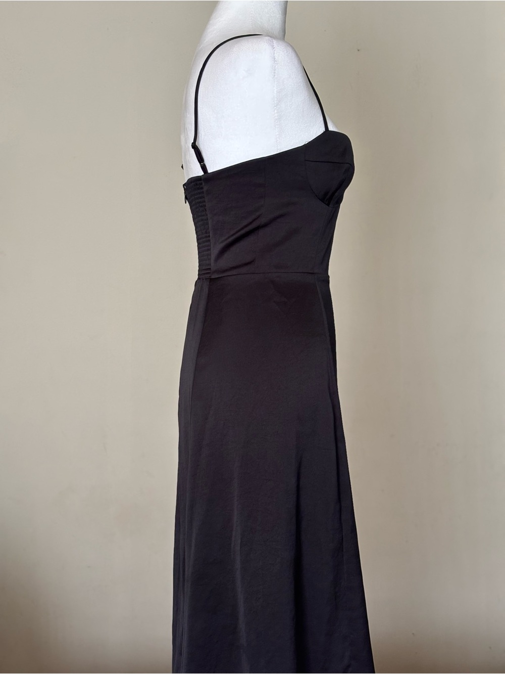 Aritzia Wilfred Black Satin Midi Dress Size 2 - Picture 3 of 14